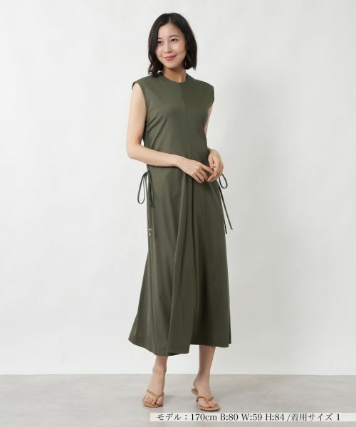 NEMIKA / ネミカ ドレス | フレンチスリーブフレアワンピース【NEMIKA】（モスグリーン）