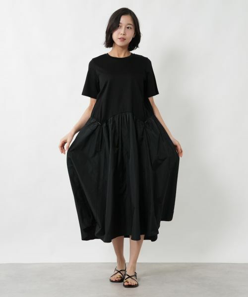 NEMIKA / ネミカ ドレス | 異素材切替フレアワンピース【NEMIKA】 | 詳細1