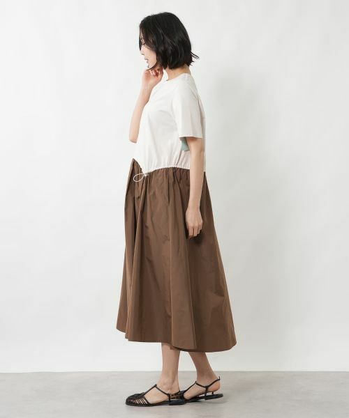 NEMIKA / ネミカ ドレス | 異素材切替フレアワンピース【NEMIKA】 | 詳細5