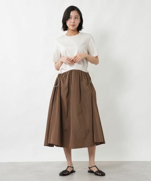 NEMIKA / ネミカ ドレス | 異素材切替フレアワンピース【NEMIKA】 | 詳細7