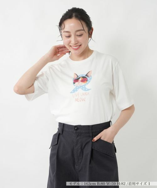 NEMIKA / ネミカ Tシャツ | プリントクルーネックTシャツ【NEMIKA】（アイボリー）