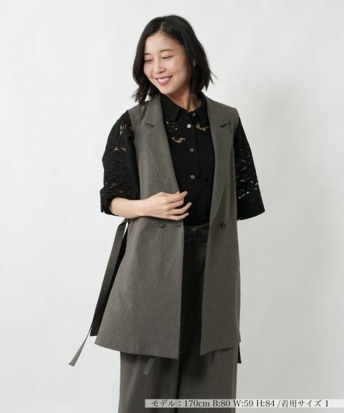 NEMIKA / ネミカ テーラードジャケット | ラペルドダブルロングベスト【NEMIKA】（チャコールグレー）