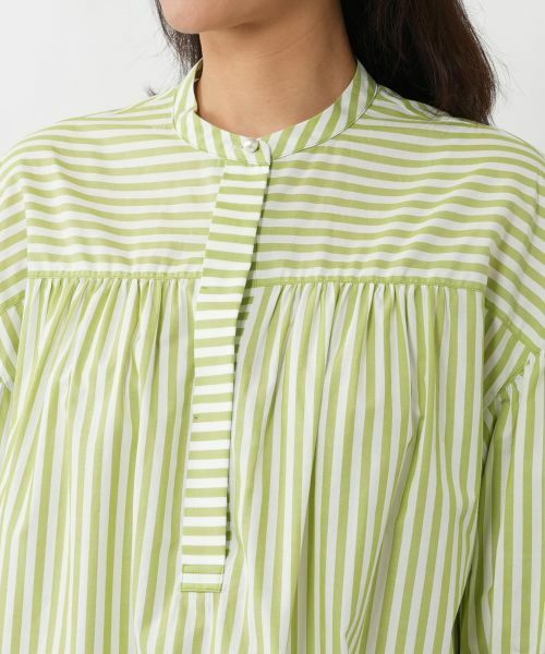 NEMIKA / ネミカ シャツ・ブラウス | ストライプバンドカラーブラウス【NEMIKA】 | 詳細10