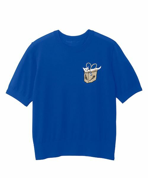 NEMIKA / ネミカ ニット・セーター | 刺繍クルーネックニット【NEMIKA】（ロイヤルブルー）