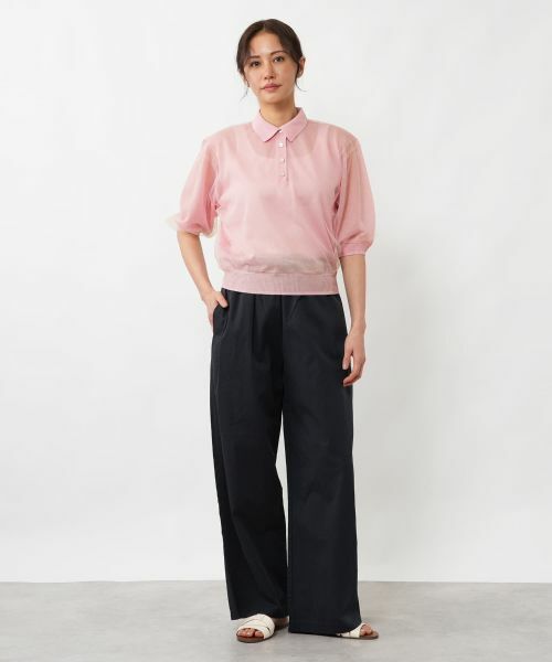 NEMIKA / ネミカ ニット・セーター | チュールレイヤードポロシャツ【NEMIKA】 | 詳細1