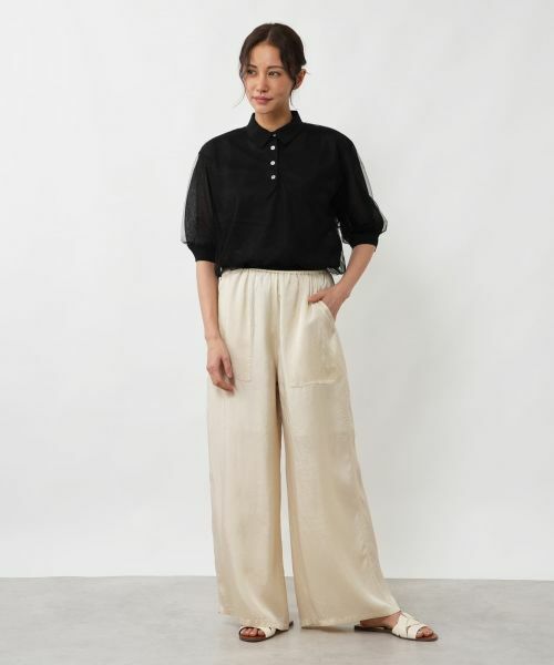 NEMIKA / ネミカ ニット・セーター | チュールレイヤードポロシャツ【NEMIKA】 | 詳細4