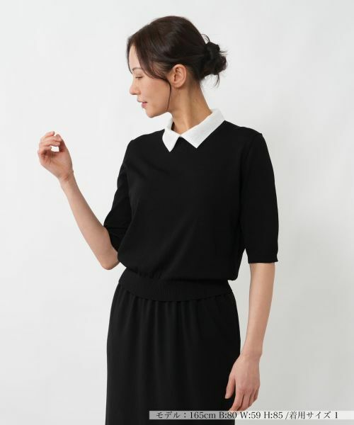 NEMIKA / ネミカ ニット・セーター | クロップドスリーブプルオーバー【NEMIKA】（ブラック）