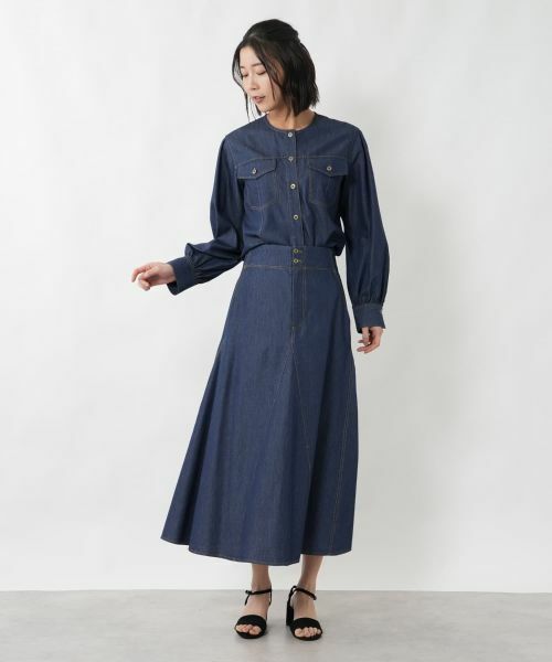 NEMIKA / ネミカ シャツ・ブラウス | ノーカラーデニムブラウス【NEMIKA】 | 詳細15