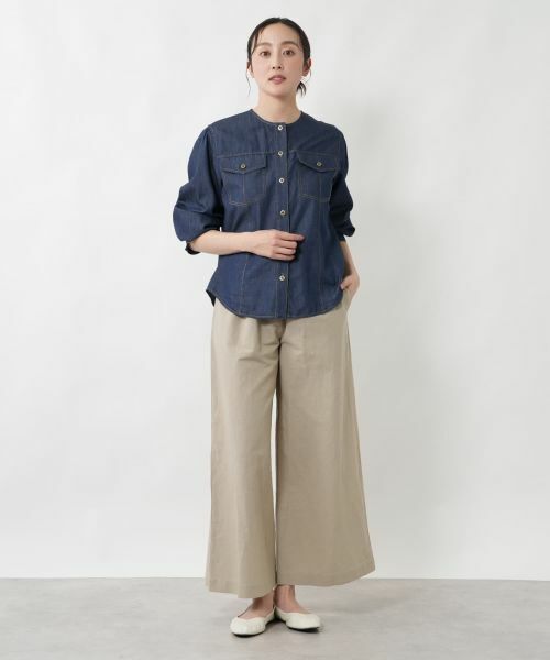 NEMIKA / ネミカ シャツ・ブラウス | ノーカラーデニムブラウス【NEMIKA】 | 詳細4