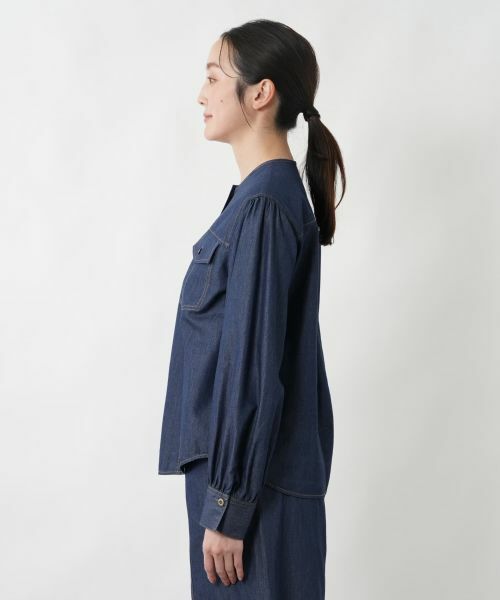 NEMIKA / ネミカ シャツ・ブラウス | ノーカラーデニムブラウス【NEMIKA】 | 詳細8