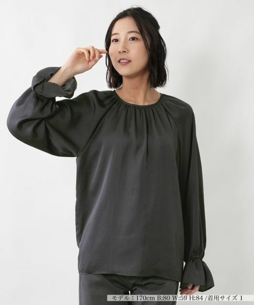 NEMIKA / ネミカ シャツ・ブラウス | キャンディスリーブギャザーブラウス【NEMIKA】（チャコールグレー）