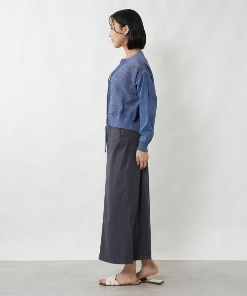 NEMIKA / ネミカ カーディガン・ボレロ | 透かし編み切替ジップブルゾン【NEMIKA】 | 詳細13