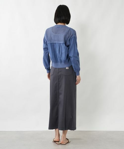 NEMIKA / ネミカ カーディガン・ボレロ | 透かし編み切替ジップブルゾン【NEMIKA】 | 詳細14