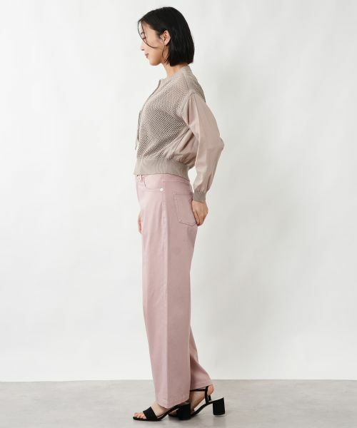 NEMIKA / ネミカ カーディガン・ボレロ | 透かし編み切替ジップブルゾン【NEMIKA】 | 詳細16