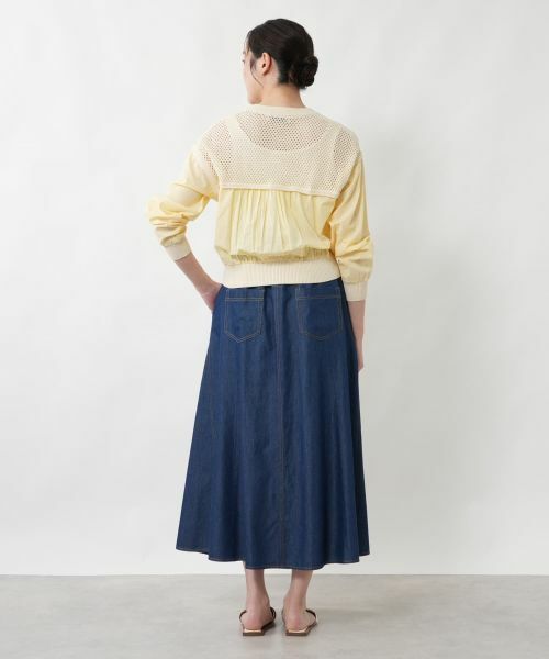 NEMIKA / ネミカ カーディガン・ボレロ | 透かし編み切替ジップブルゾン【NEMIKA】 | 詳細3