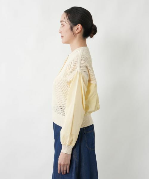 NEMIKA / ネミカ カーディガン・ボレロ | 透かし編み切替ジップブルゾン【NEMIKA】 | 詳細5