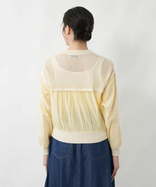 NEMIKA / ネミカ カーディガン・ボレロ | 透かし編み切替ジップブルゾン【NEMIKA】 | 詳細6