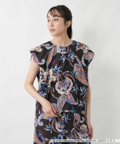 NEMIKA / ネミカ シャツ・ブラウス | ペイズリー柄タックブラウス【NEMIKA】（ダークブラウン系）