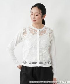 NEMIKA / ネミカ カーディガン・ボレロ | シアーレース切替カーディガン【NEMIKA】
