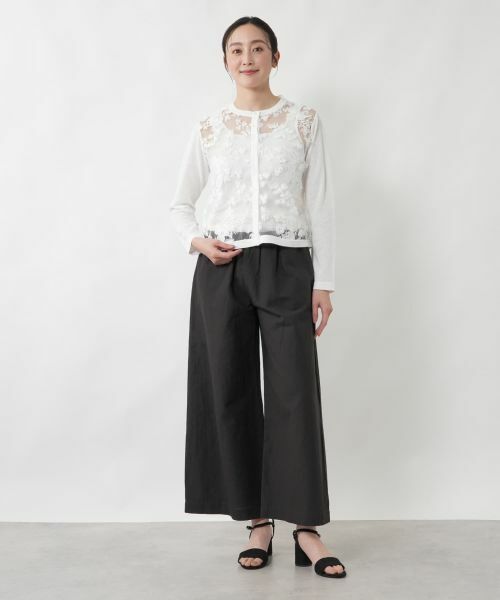 NEMIKA / ネミカ カーディガン・ボレロ | シアーレース切替カーディガン【NEMIKA】 | 詳細1