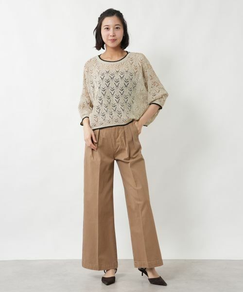 NEMIKA / ネミカ ニット・セーター | 透かし編み2WAYドルマンニット【NEMIKA】 | 詳細1