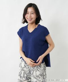 Vネックニットベスト【NEMIKA】