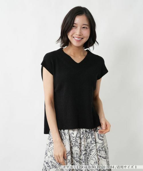 NEMIKA / ネミカ テーラードジャケット | Vネックニットベスト【NEMIKA】（ブラック）