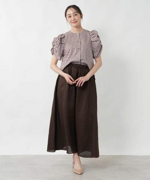 NEMIKA / ネミカ シャツ・ブラウス | チェックパフスリーブブラウス【NEMIKA】 | 詳細1