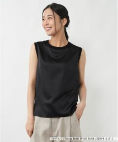 NEMIKA / ネミカ シャツ・ブラウス | 異素材切替ノースリーブブラウス【NEMIKA】