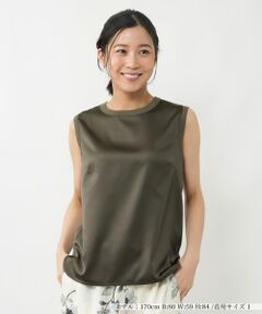 NEMIKA / ネミカ シャツ・ブラウス | 異素材切替ノースリーブブラウス【NEMIKA】