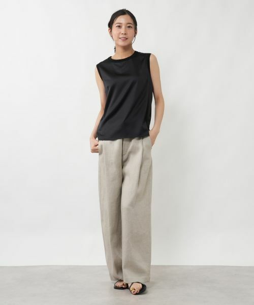 NEMIKA / ネミカ シャツ・ブラウス | 異素材切替ノースリーブブラウス【NEMIKA】 | 詳細1