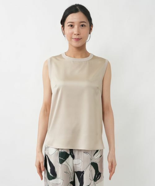 NEMIKA / ネミカ シャツ・ブラウス | 異素材切替ノースリーブブラウス【NEMIKA】 | 詳細13