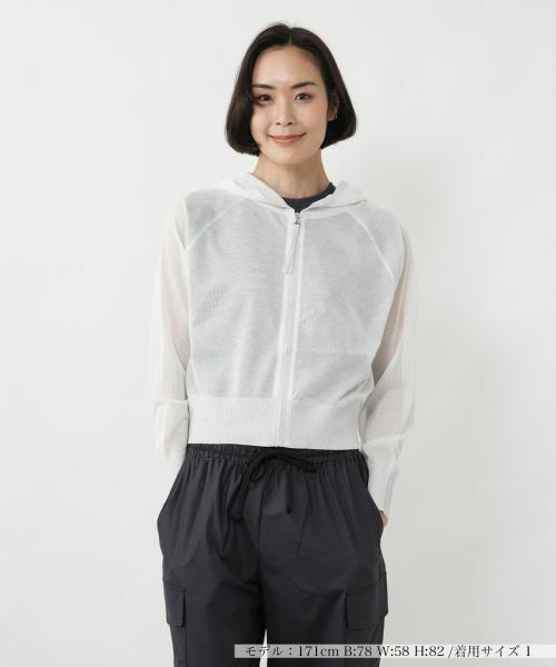 NEMIKA / ネミカ カーディガン・ボレロ | シアーニットジップアップパーカー【NEMIKA】（アイボリー）