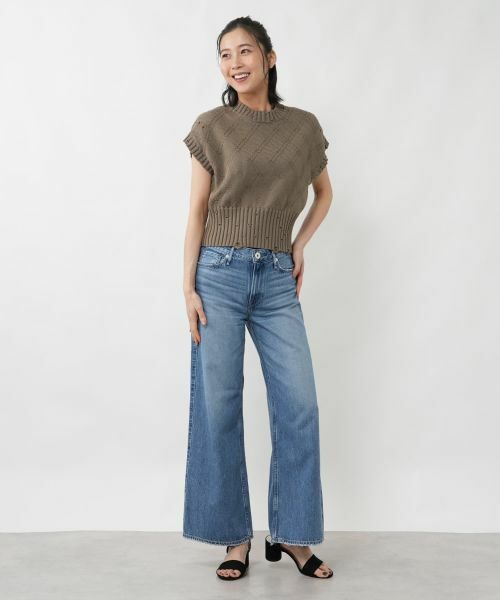 NEMIKA / ネミカ テーラードジャケット | スレッド編みニットベスト【NEMIKA】 | 詳細1