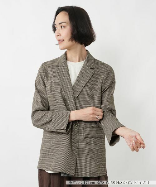 NEMIKA / ネミカ テーラードジャケット | チェックダブルテーラードジャケット【NEMIKA】（ダークブラウン）