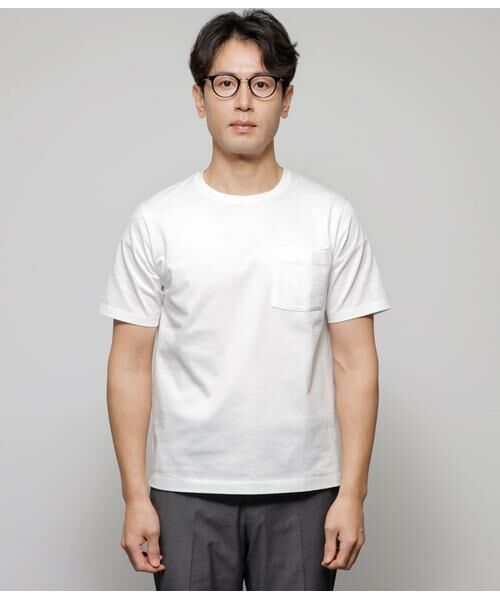 NEWYORKER / ニューヨーカー Tシャツ | I cotoni di Albini 天竺 無地 半袖クルーネックTシャツ | 詳細1