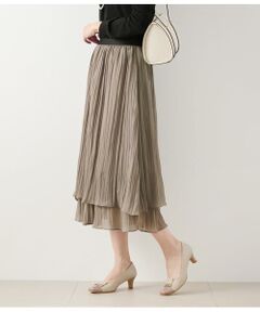 NEWYORKER / ニューヨーカー ミニ・ひざ丈スカート | ランダムプリーツティアードスカート