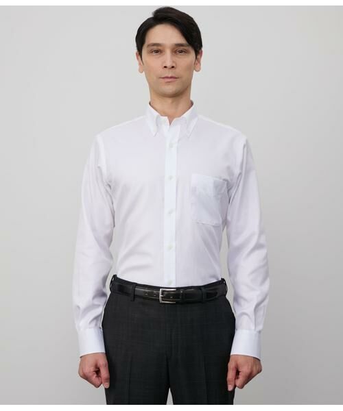 NEWYORKER / ニューヨーカー シャツ・ブラウス | NY CARE FREE・SUPIMA COTTON ヘリンボーン 長袖ボタンダウンシャツ | 詳細1