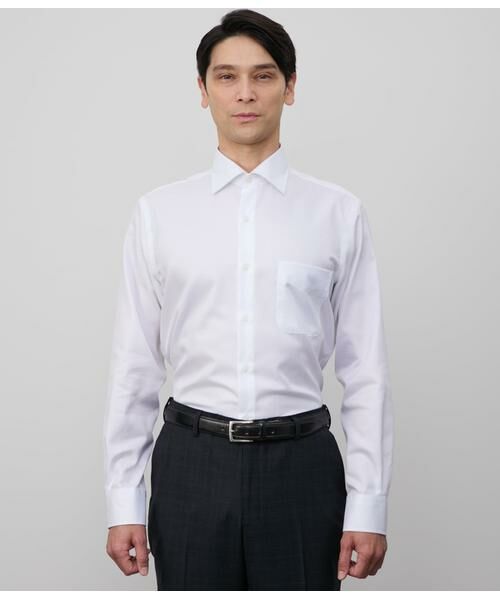 NEWYORKER / ニューヨーカー シャツ・ブラウス | NY CARE FREE・SUPIMA COTTON ヘリンボーン 長袖ワイドカラーシャツ | 詳細1