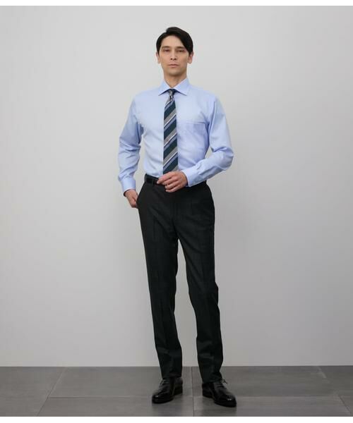 NEWYORKER / ニューヨーカー シャツ・ブラウス | NY CARE FREE・SUPIMA COTTON ヘリンボーン 長袖ワイドカラーシャツ | 詳細12