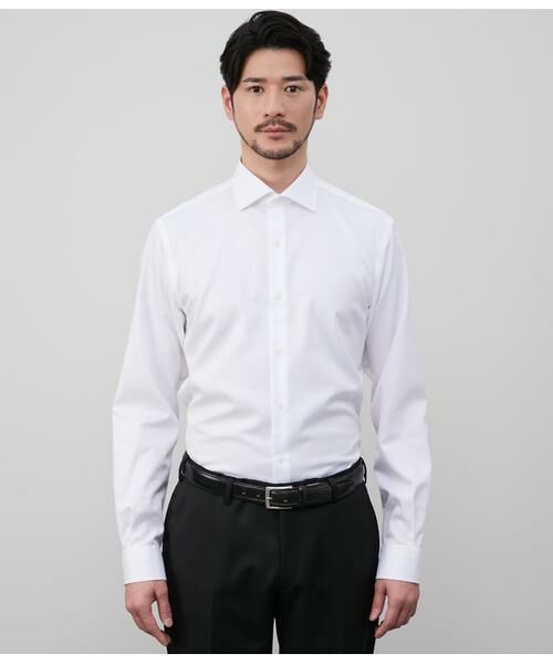 NEWYORKER / ニューヨーカー シャツ・ブラウス | NY CARE FREE・SUPIMA COTTON ツイル 長袖スリムフィット ショートポイントワイドカラーシャツ | 詳細1