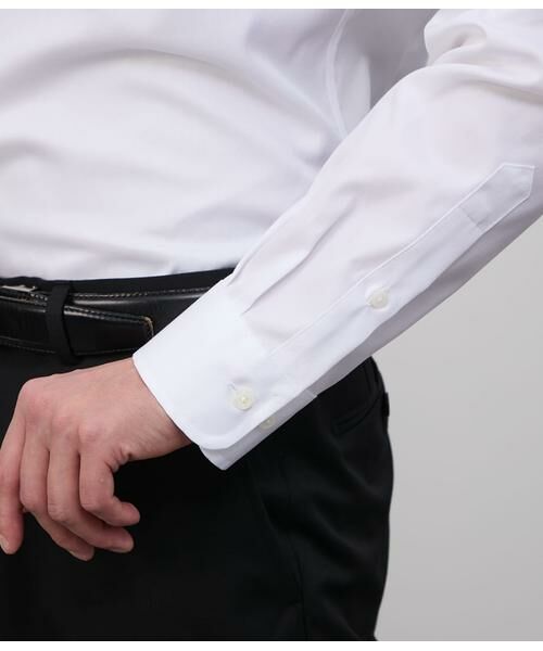 NEWYORKER / ニューヨーカー シャツ・ブラウス | NY CARE FREE・SUPIMA COTTON ツイル 長袖スリムフィット ショートポイントワイドカラーシャツ | 詳細5