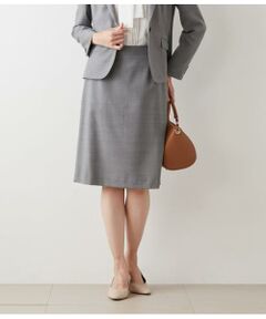 グレンチェック Aラインスカート