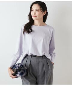 コットンナイロントリコット ラウンドヘムカットソー