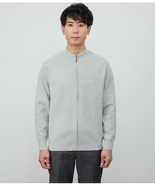 NEWYORKER / ニューヨーカー カーディガン・ボレロ | プレーティング ジップアップカーディガン | 詳細1