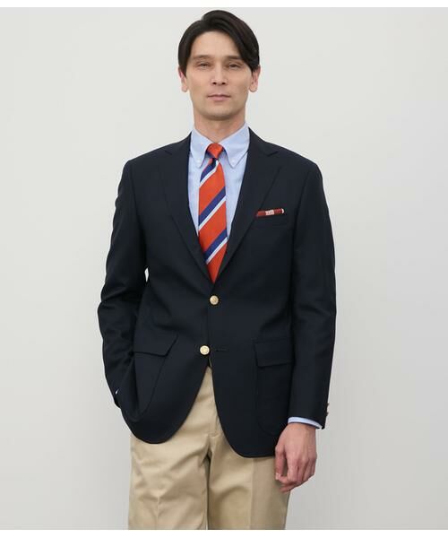 NEWYORKER/ニューヨーカー HERITAGE CLOTH 無地 トロピカル I型ブレザー ネイビー A7 NEWYORKER/ニューヨーカー HERITAGE CLOTH 無地 トロピカル I型ブレザー ネイビー A7