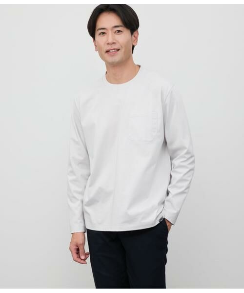 NEWYORKER/ニューヨーカー NY CARE FREE 長袖 クルーネックTシャツ ライトグレー M NEWYORKER/ニューヨーカー NY CARE FREE 長袖 クルーネックTシャツ ライトグレー M