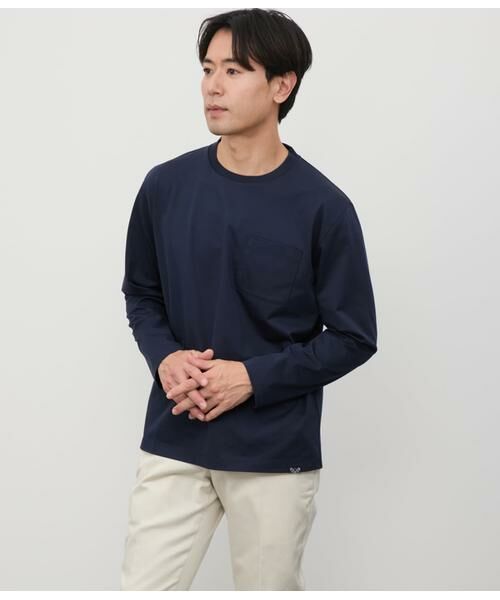NEWYORKER/ニューヨーカー NY CARE FREE 長袖 クルーネックTシャツ ネイビー M NEWYORKER/ニューヨーカー NY CARE FREE 長袖 クルーネックTシャツ ネイビー M
