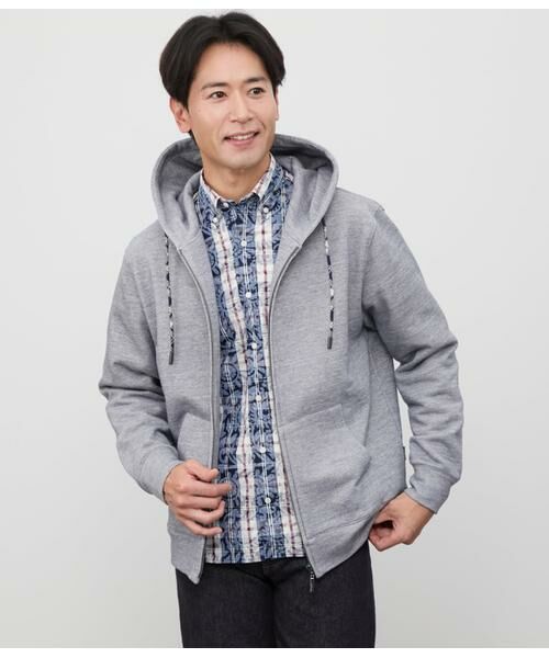 NEWYORKER/ニューヨーカー 裏毛ジップアップパーカ ネイビー L NEWYORKER/ニューヨーカー 裏毛ジップアップパーカ ネイビー L