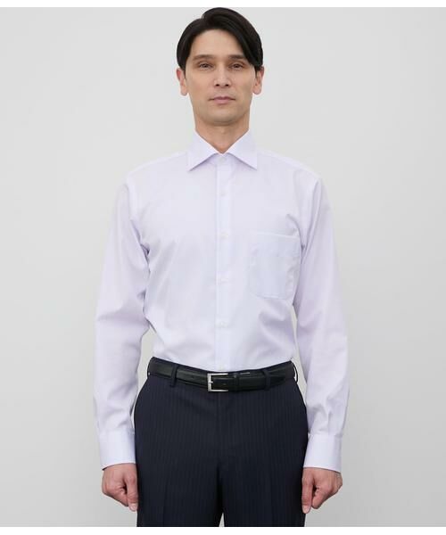 NEWYORKER / ニューヨーカー シャツ・ブラウス | NY CARE FREE・GIZA COTTON ドビー無地 長袖ワイドカラーシャツ | 詳細1